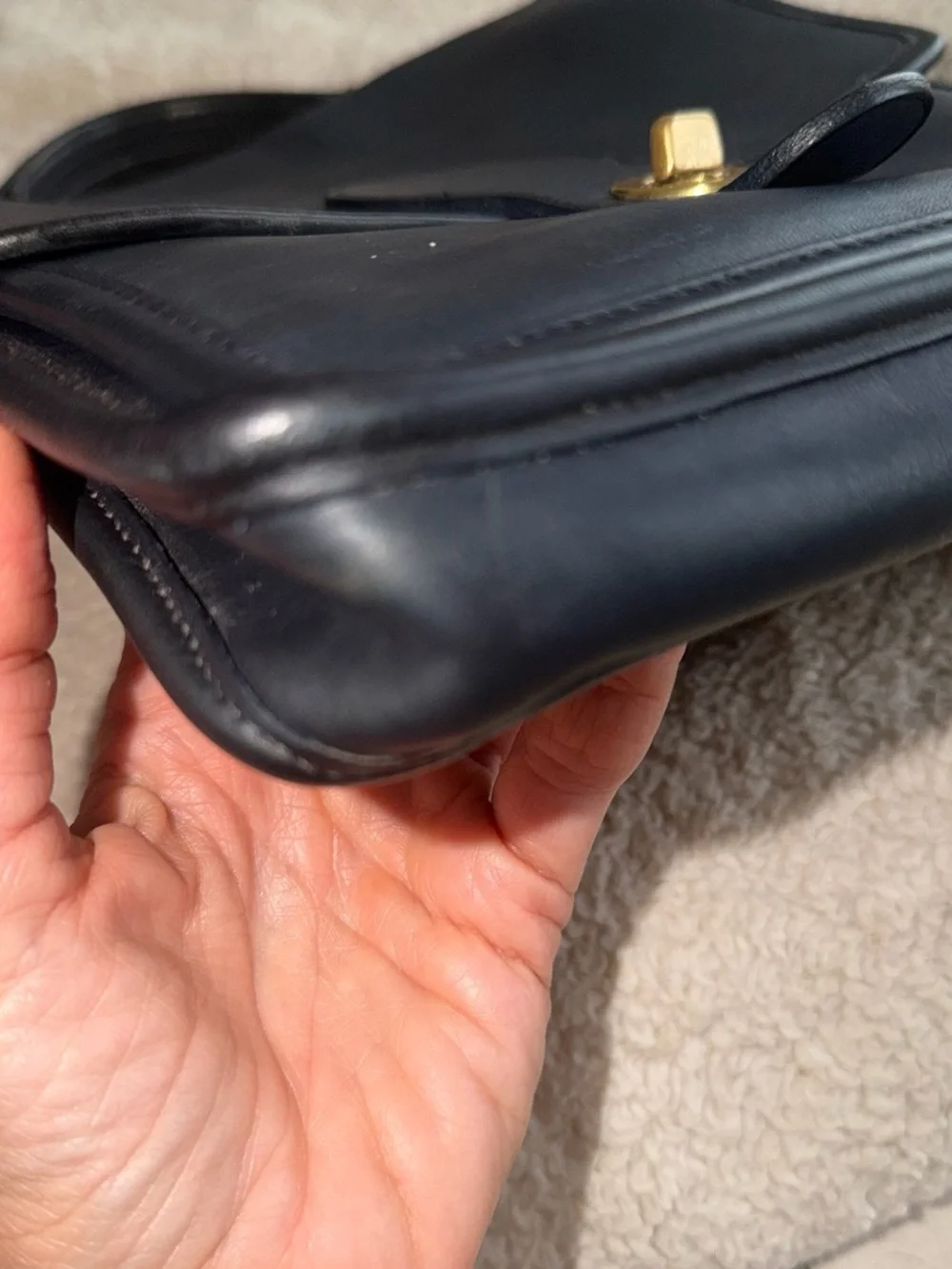 Vintage Coach Station Bag Navy